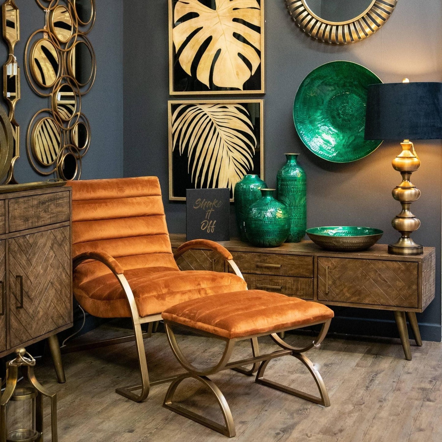 Santiago Bronze Table Lamp With Black Velvet Shade - Eudemonia Home Goods
