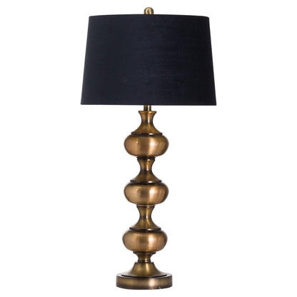 Santiago Bronze Table Lamp With Black Velvet Shade - Eudemonia Home Goods