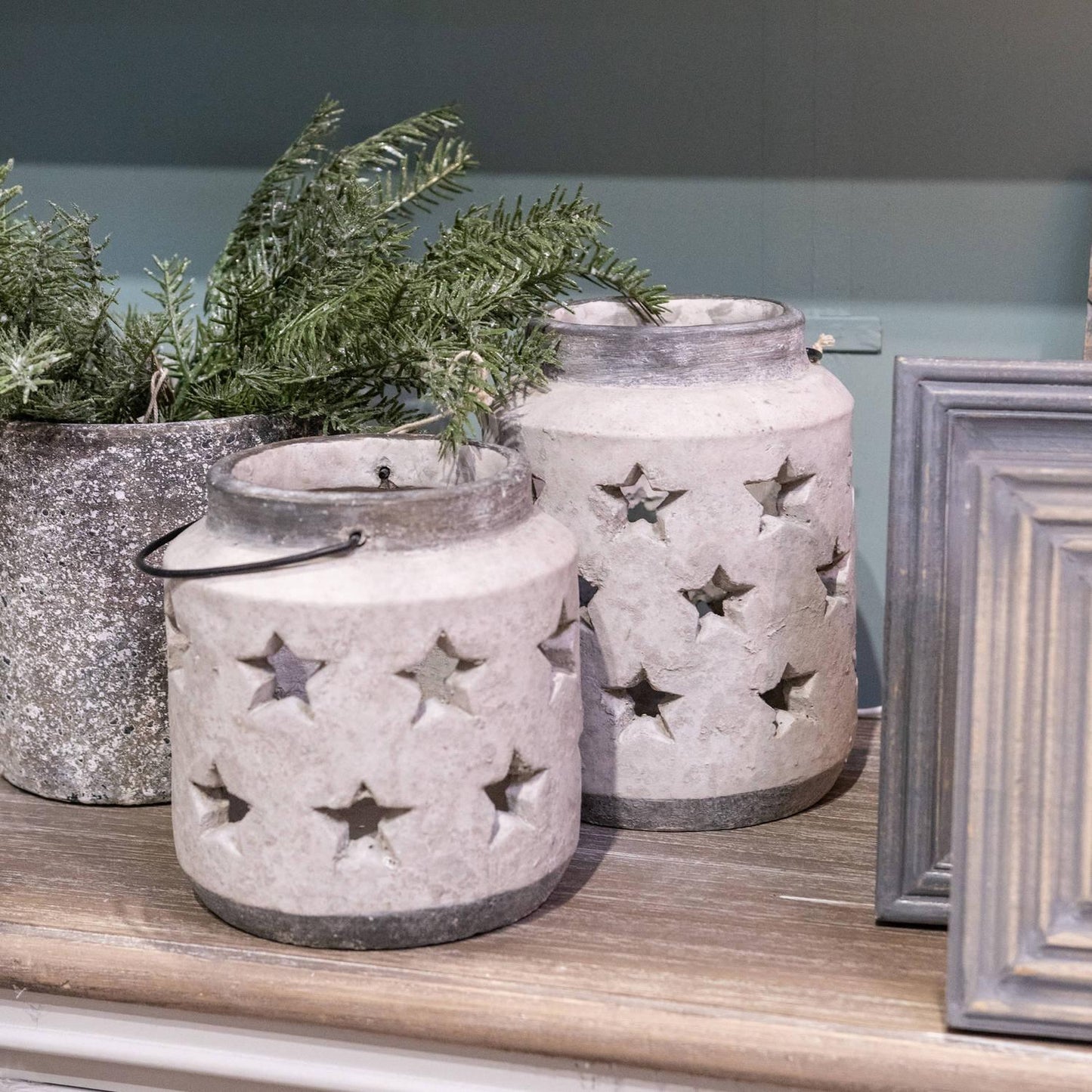 Bloomville Large Stone Star Lantern - Eudemonia Home Goods