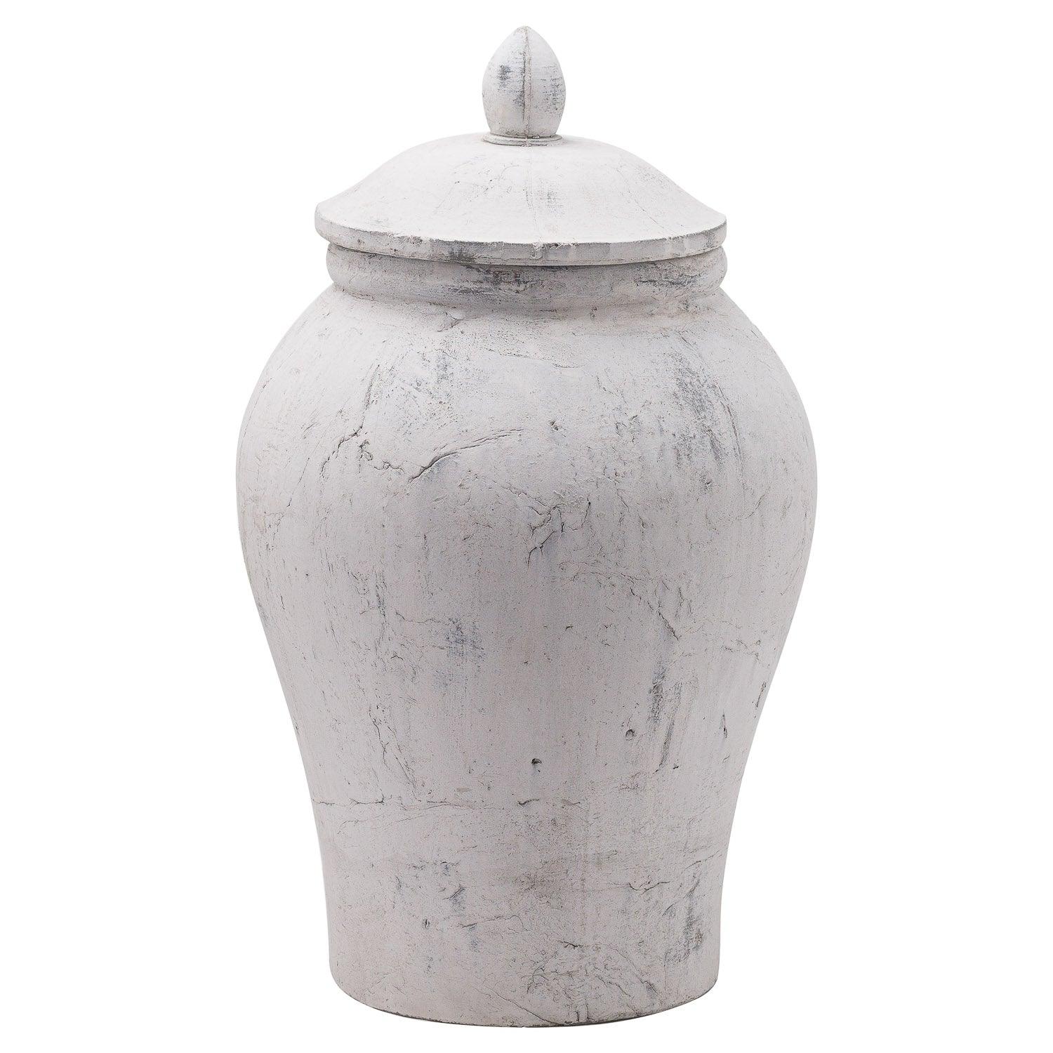 Bloomville Large Stone Ginger Jar - Eudemonia Home Goods