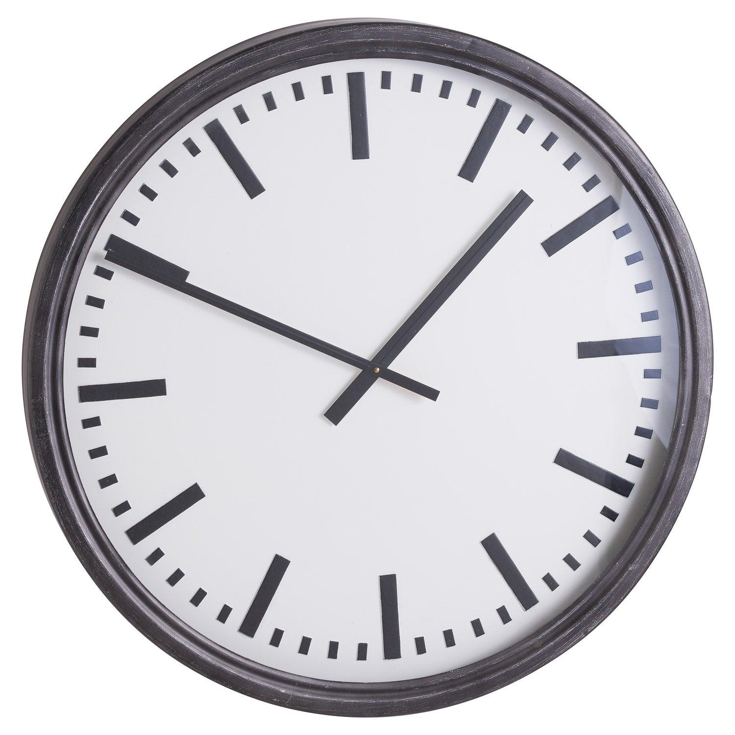 Large Black Station Clock - Eudemonia Home Goods