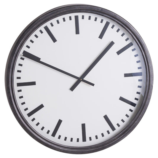 Large Black Station Clock - Eudemonia Home Goods