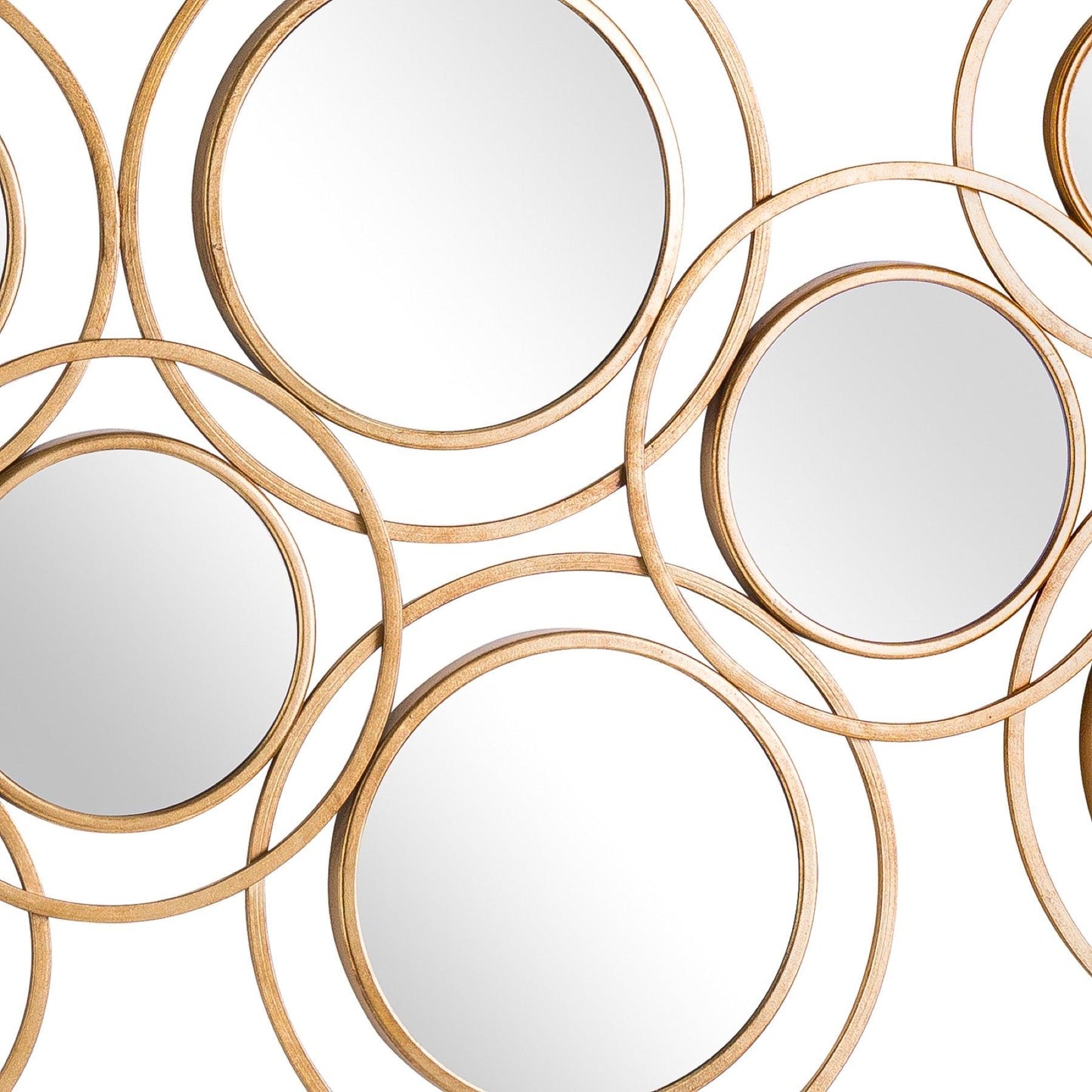 AbstrACTIVE Gold Circular Wall Mirror - Eudemonia Home Goods