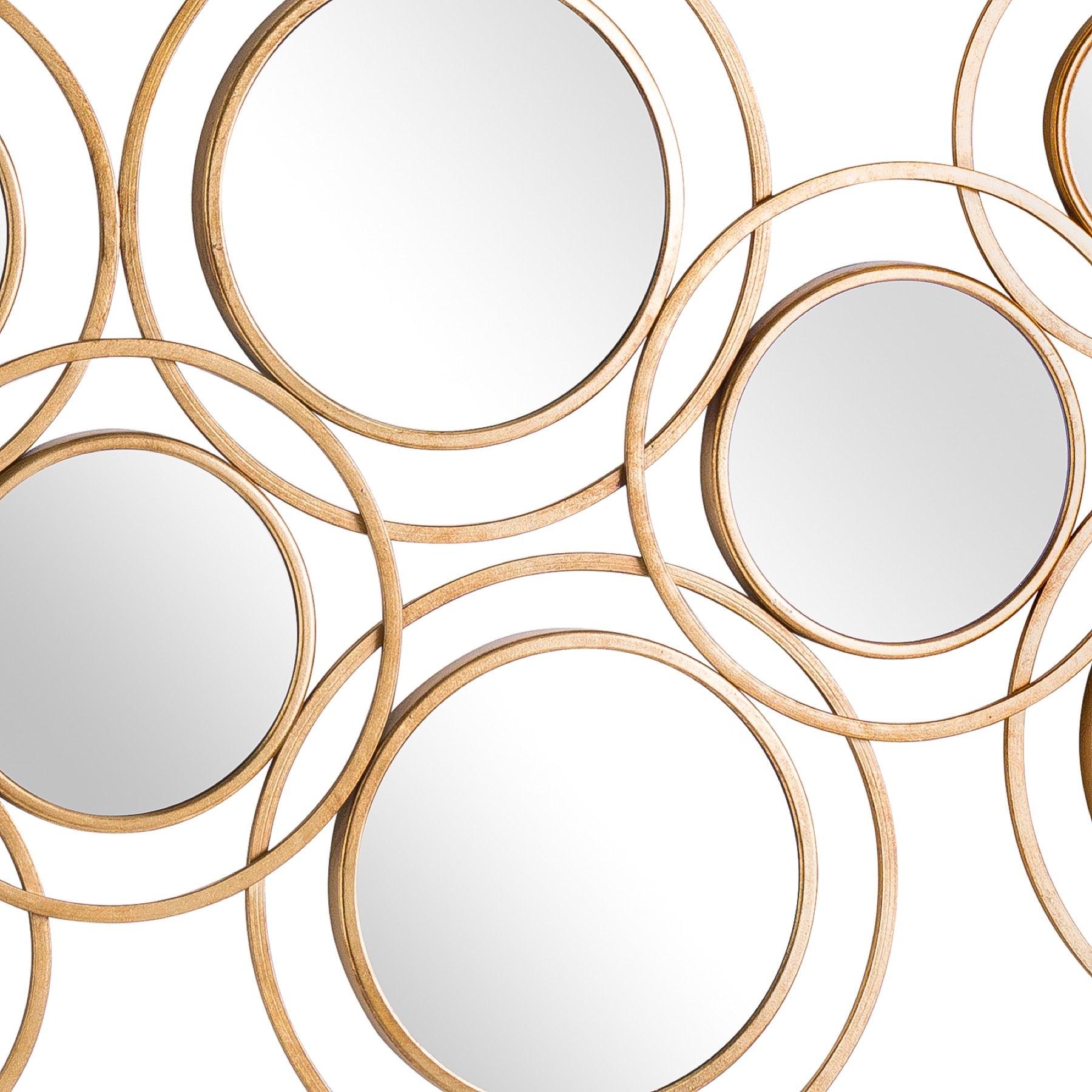 AbstrACTIVE Gold Circular Wall Mirror - Eudemonia Home Goods