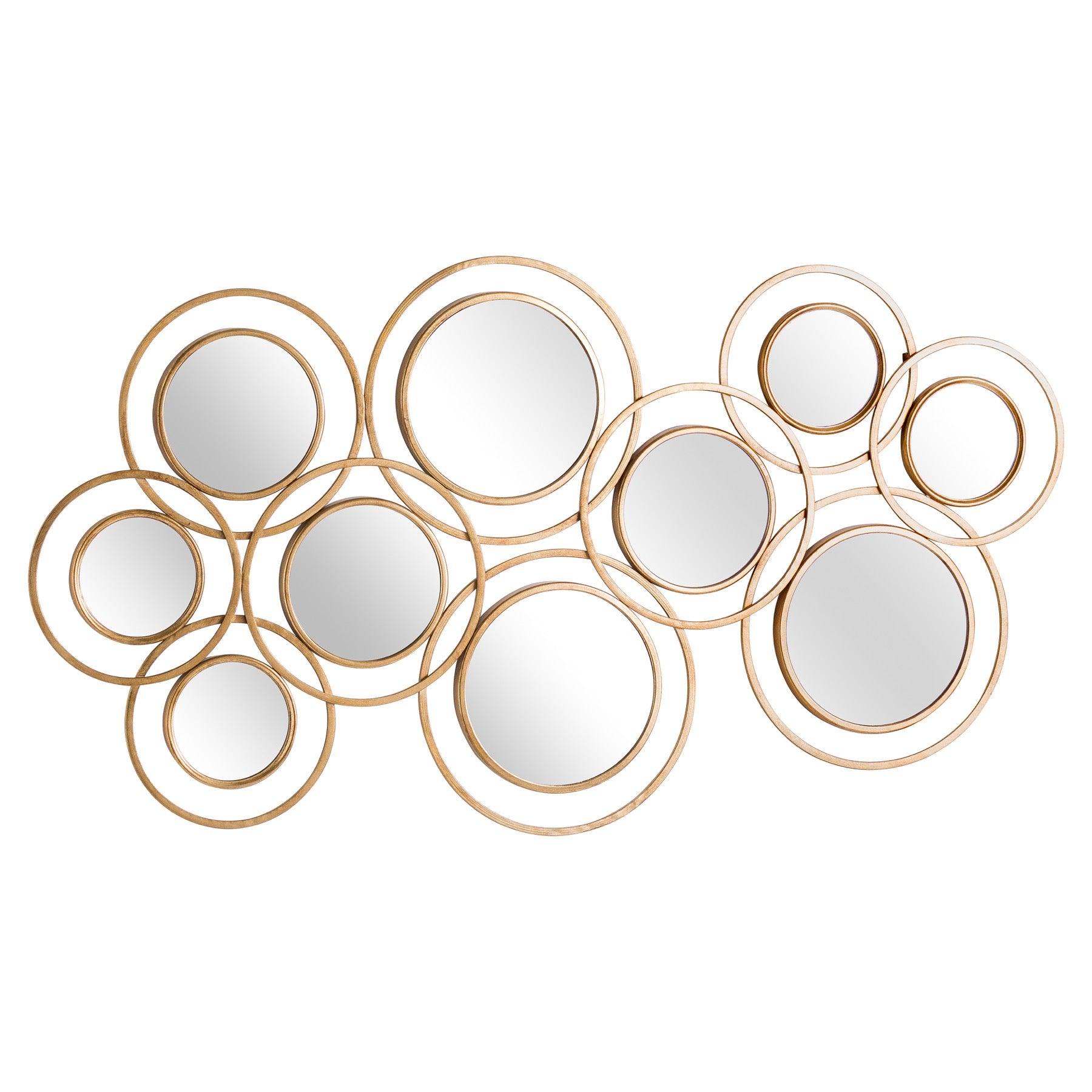 AbstrACTIVE Gold Circular Wall Mirror - Eudemonia Home Goods