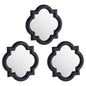 Set Of Three Dark Grey Quarterfoil Mirrors - Eudemonia Home Goods