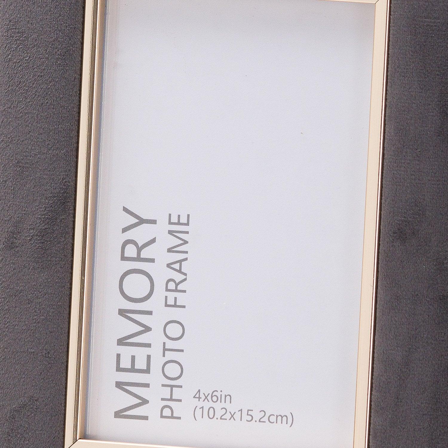 Grey Velvet With Gold 4X6 Frame - Eudemonia Home Goods