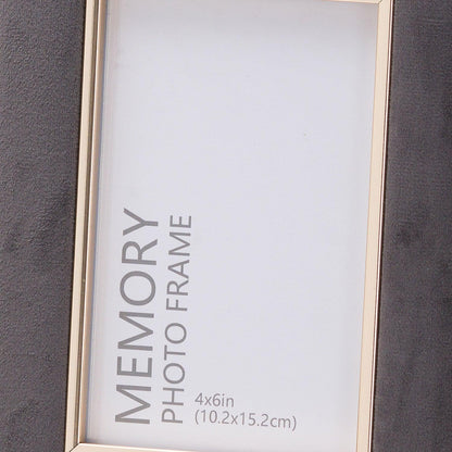 Grey Velvet With Gold 4X6 Frame - Eudemonia Home Goods