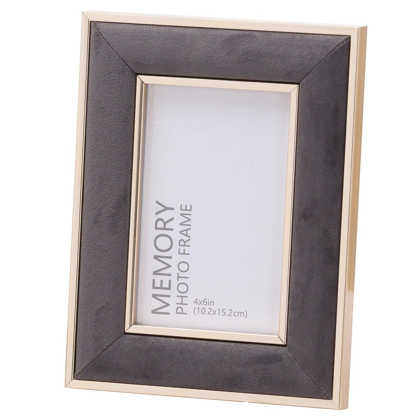 Grey Velvet With Gold 4X6 Frame - Eudemonia Home Goods