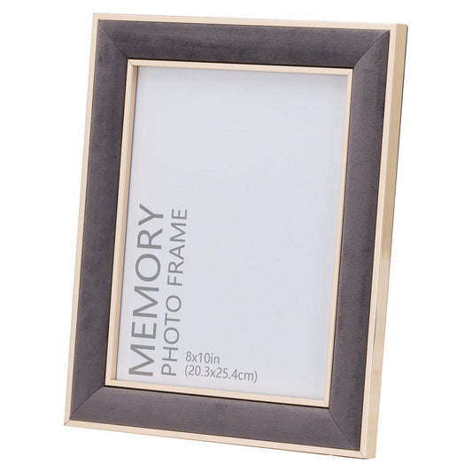 Grey Velvet With Gold 8X10 Frame - Eudemonia Home Goods