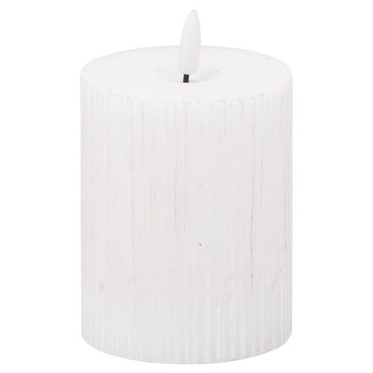 Luxe Collection Natural Glow 3x4 Textured Ribbed LED Candle - Eudemonia Home Goods