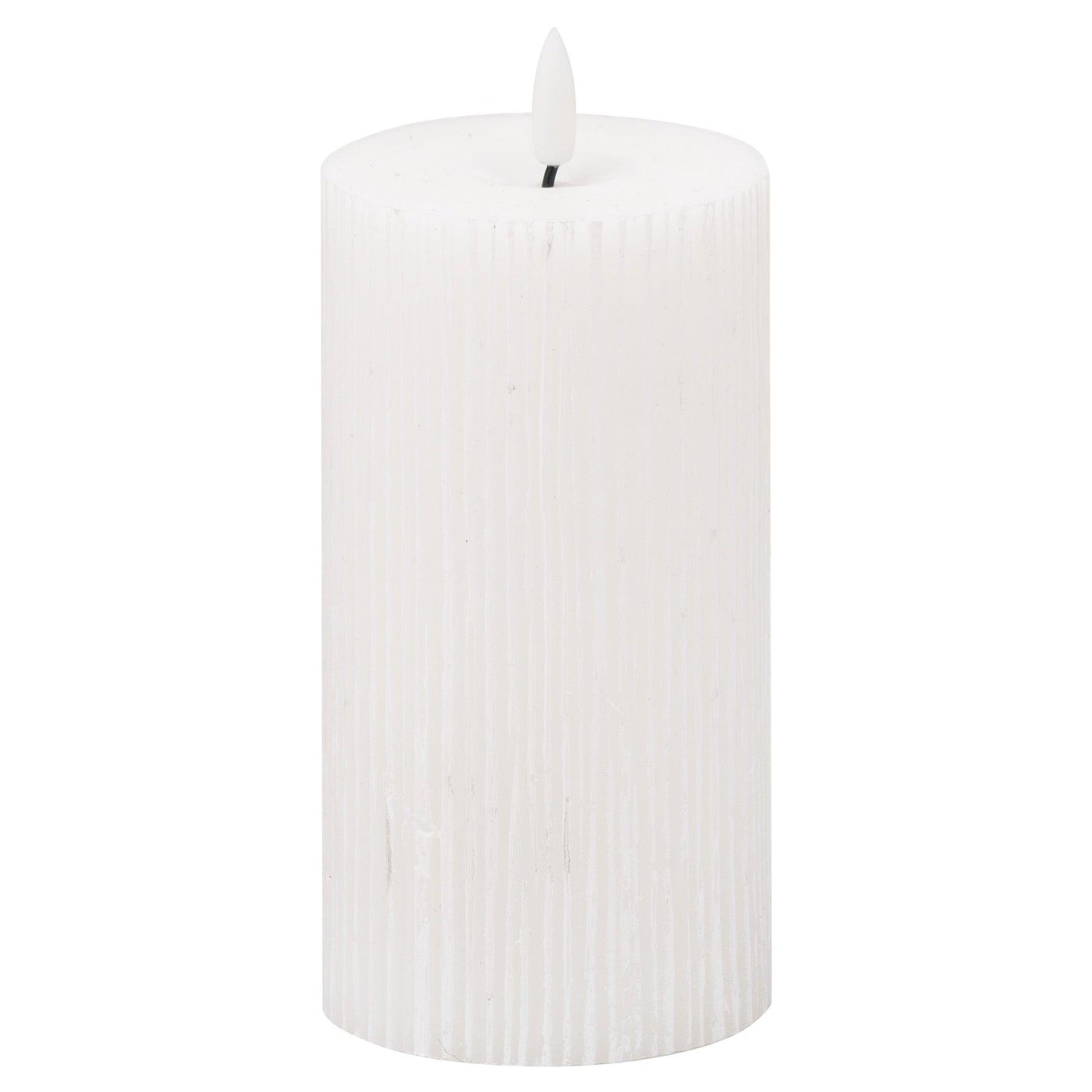 Luxe Collection Natural Glow 3x6 Textured Ribbed LED Candle - Eudemonia Home Goods