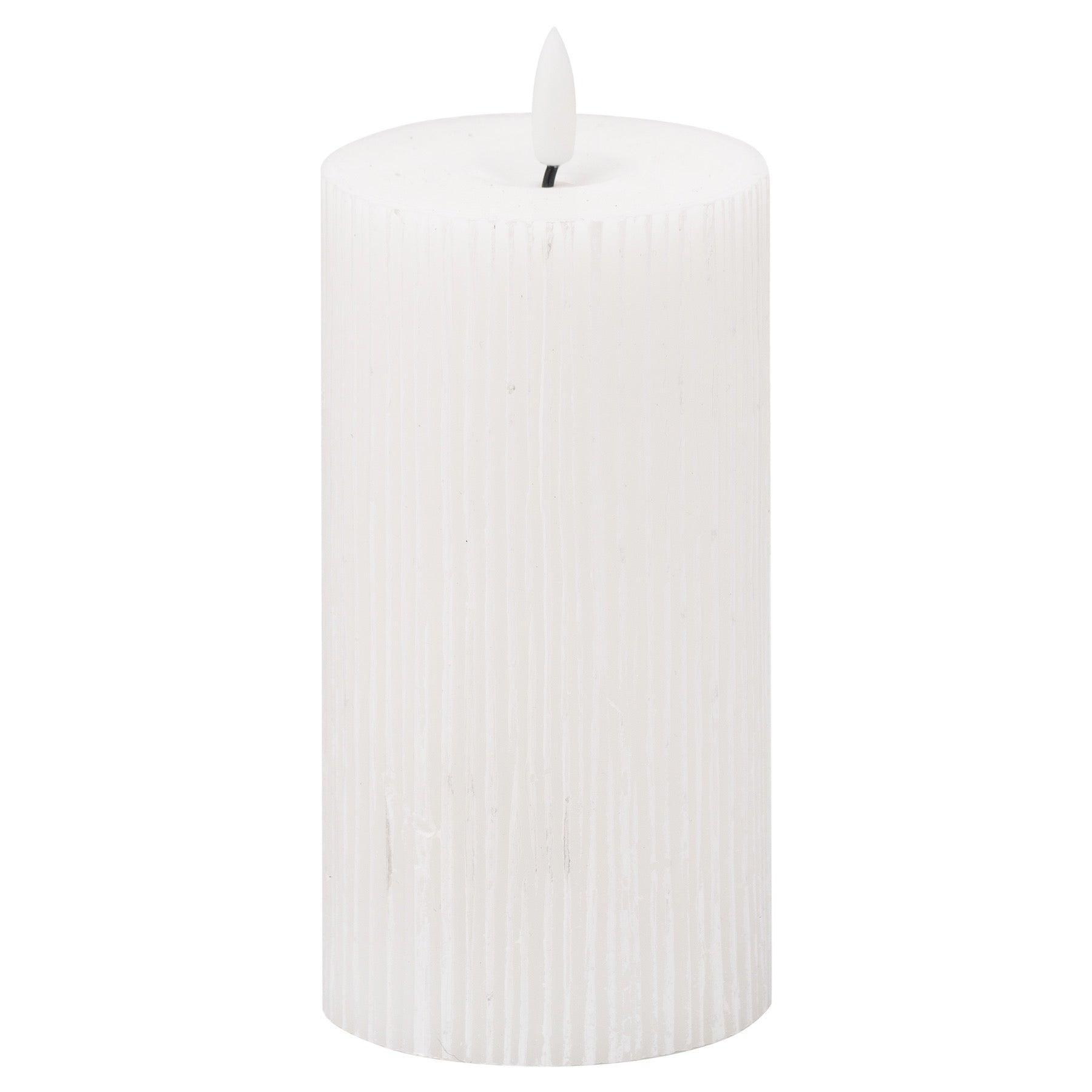 Luxe Collection Natural Glow 3x6 Textured Ribbed LED Candle - Eudemonia Home Goods