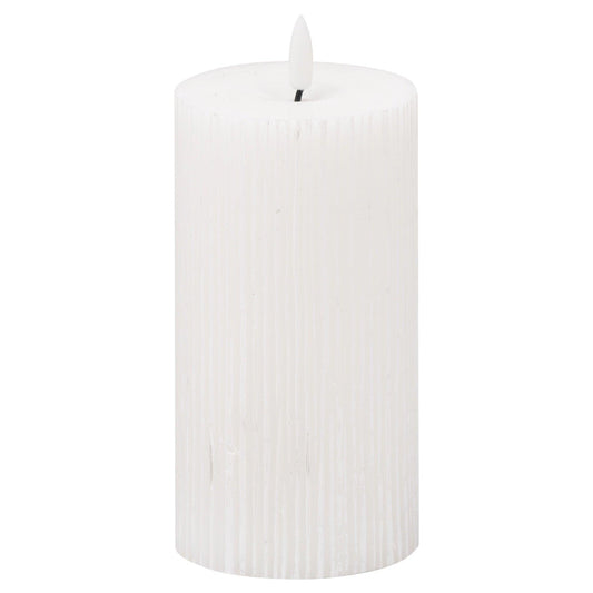 Luxe Collection Natural Glow 3x6 Textured Ribbed LED Candle - Eudemonia Home Goods