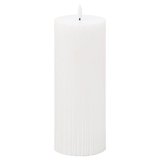 Luxe Collection Natural Glow 3.5x9 Texture Ribbed LED Candle - Eudemonia Home Goods