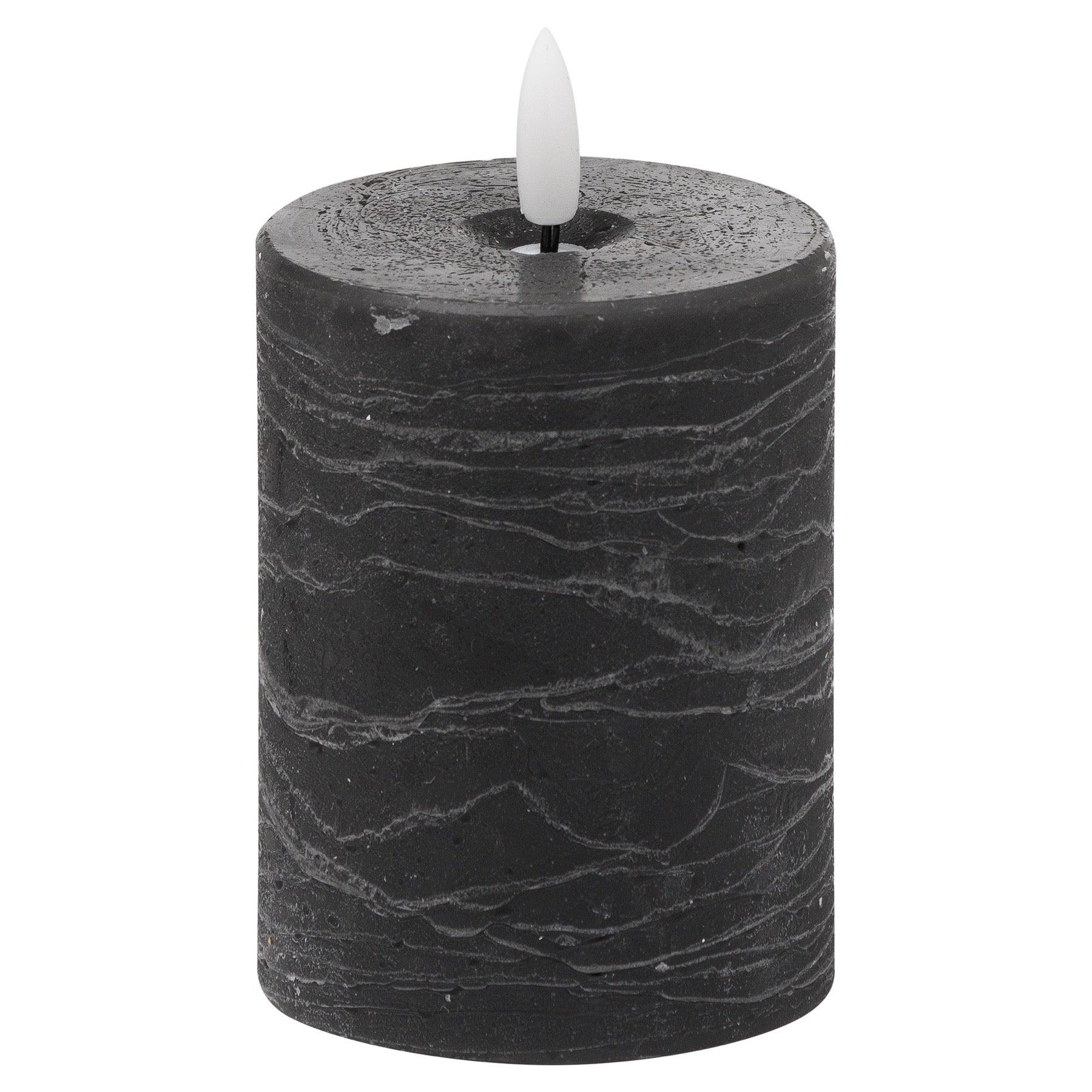 Luxe Collection Natural Glow 3x4 Black LED Candle - Eudemonia Home Goods