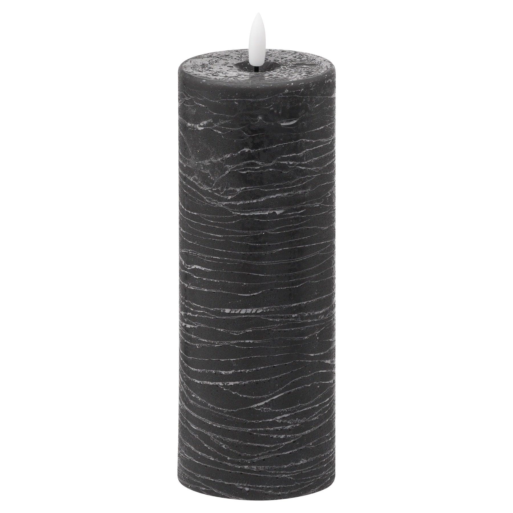 Luxe Collection Natural Glow 3x8 Black LED Candle - Eudemonia Home Goods
