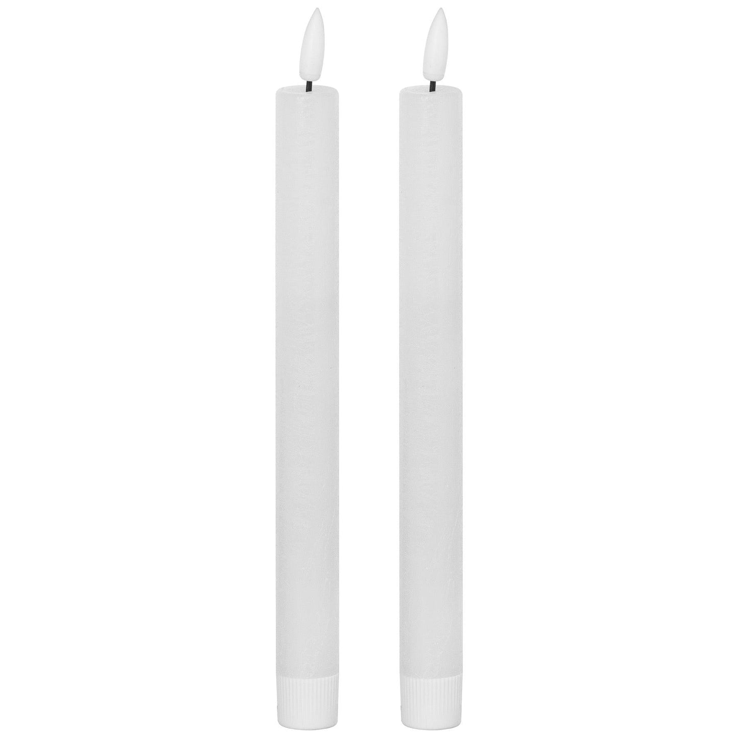 Luxe Collection Natural Glow S/ 2 White LED Dinner Candles - Eudemonia Home Goods