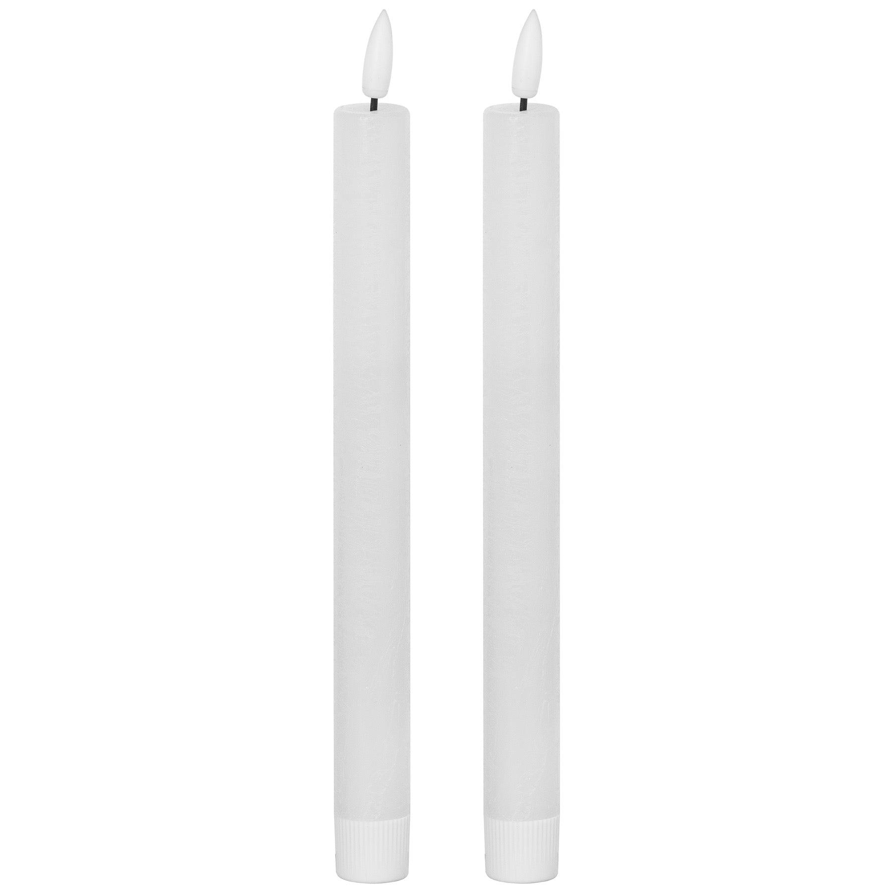 Luxe Collection Natural Glow S/ 2 White LED Dinner Candles - Eudemonia Home Goods