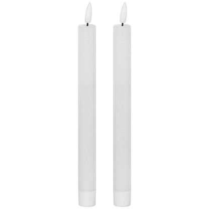 Luxe Collection Natural Glow S/ 2 White LED Dinner Candles - Eudemonia Home Goods