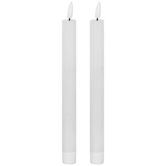 Luxe Collection Natural Glow S/ 2 White LED Dinner Candles - Eudemonia Home Goods