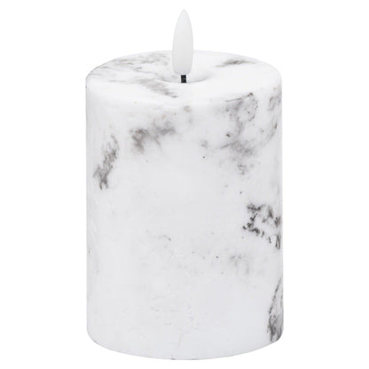 Luxe Collection Natural Glow 3x4 Marble Effect LED Candle - Eudemonia Home Goods