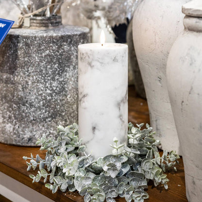 Luxe Collection Natural Glow 3x6 Marble Effect LED Candle - Eudemonia Home Goods