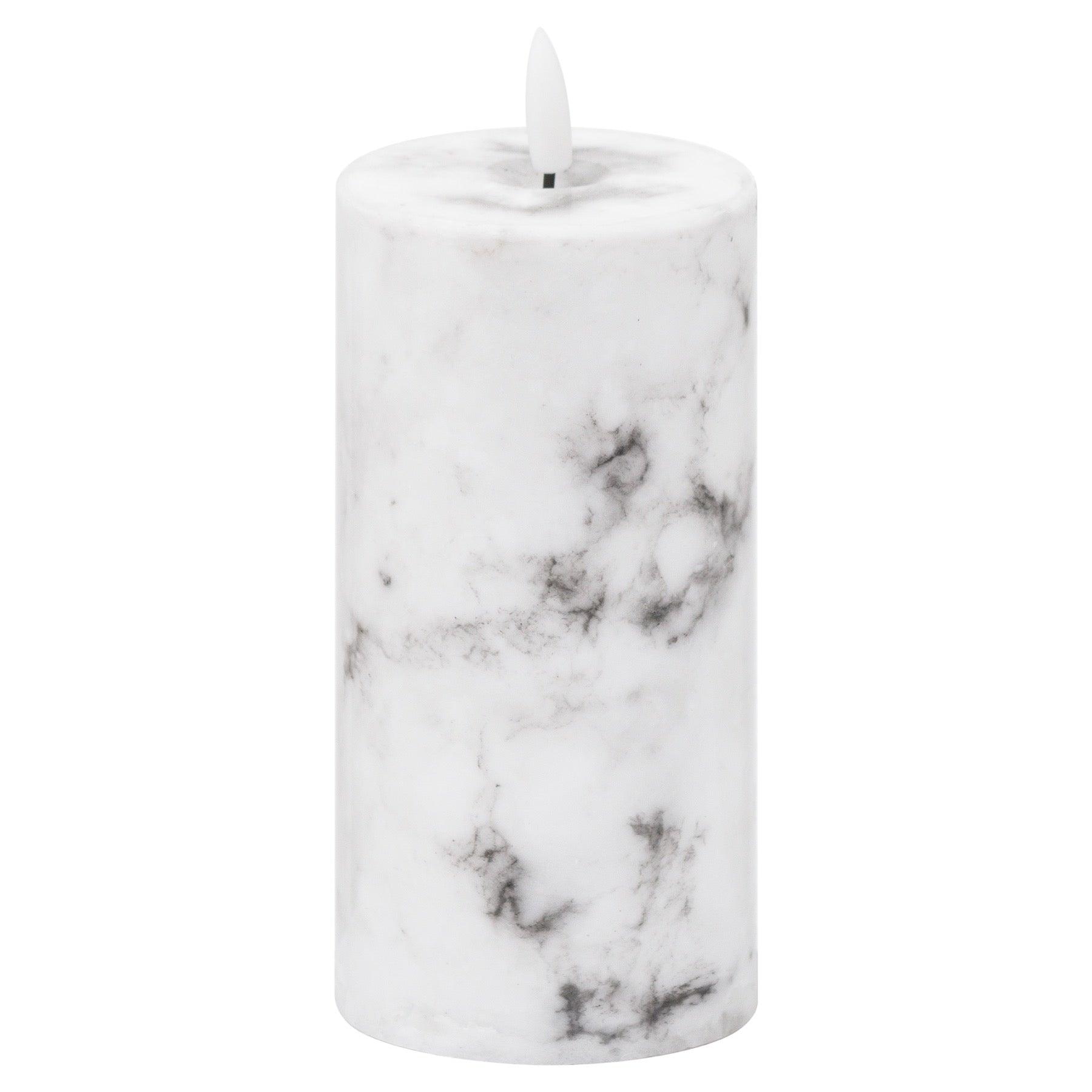 Luxe Collection Natural Glow 3x6 Marble Effect LED Candle - Eudemonia Home Goods