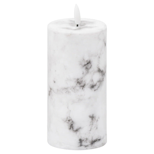 Luxe Collection Natural Glow 3x6 Marble Effect LED Candle - Eudemonia Home Goods