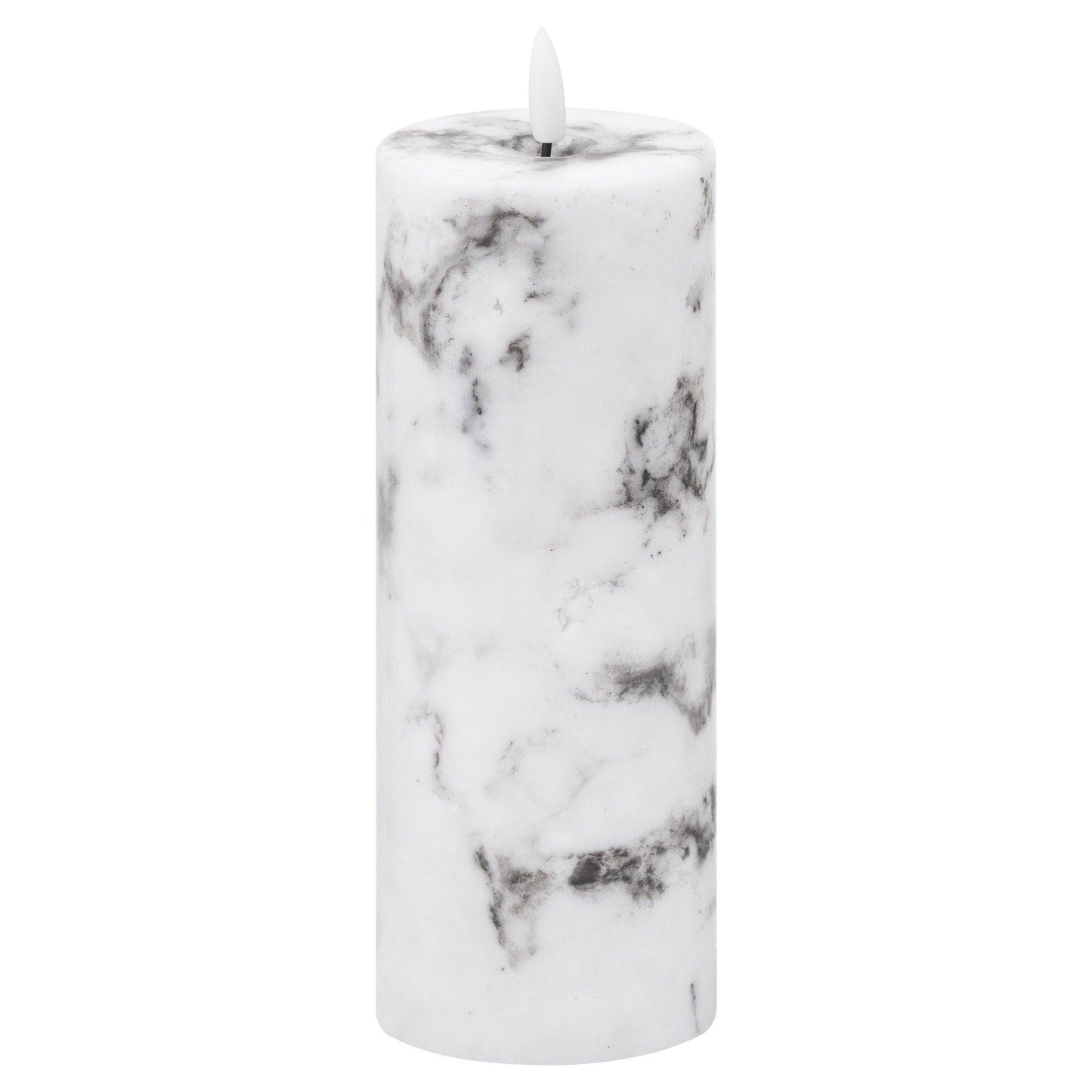Luxe Collection Natural Glow 3x8 Marble Effect LED Candle - Eudemonia Home Goods