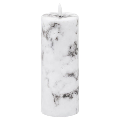 Luxe Collection Natural Glow 3x8 Marble Effect LED Candle - Eudemonia Home Goods
