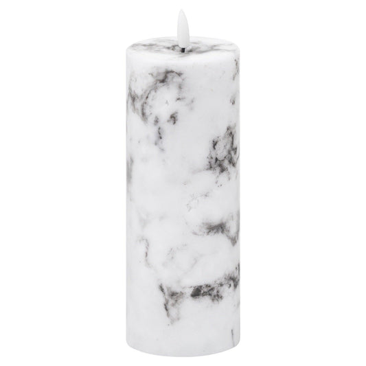 Luxe Collection Natural Glow 3x8 Marble Effect LED Candle - Eudemonia Home Goods