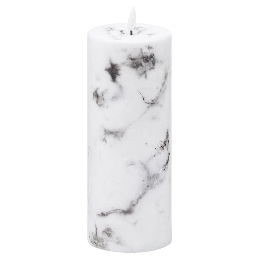 Luxe Collection Natural Glow 3.5x9 Marble Effect LED Candle - Eudemonia Home Goods