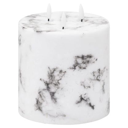 Luxe Collection Natural Glow 6x6 Marble Effect LED Candle - Eudemonia Home Goods