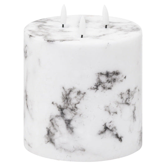 Luxe Collection Natural Glow 6x6 Marble Effect LED Candle - Eudemonia Home Goods
