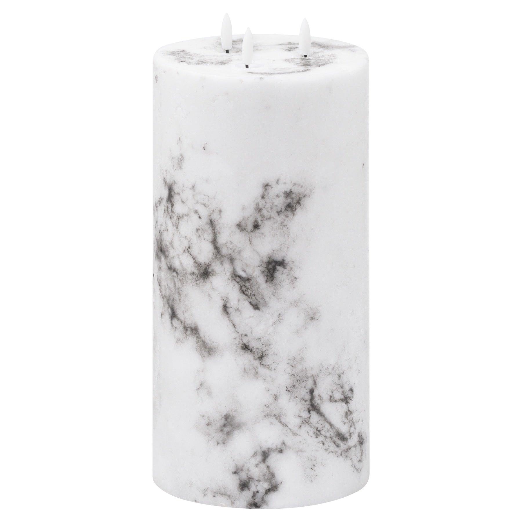 Luxe Collection Natural Glow 6x12 Marble Effect LED Candle - Eudemonia Home Goods
