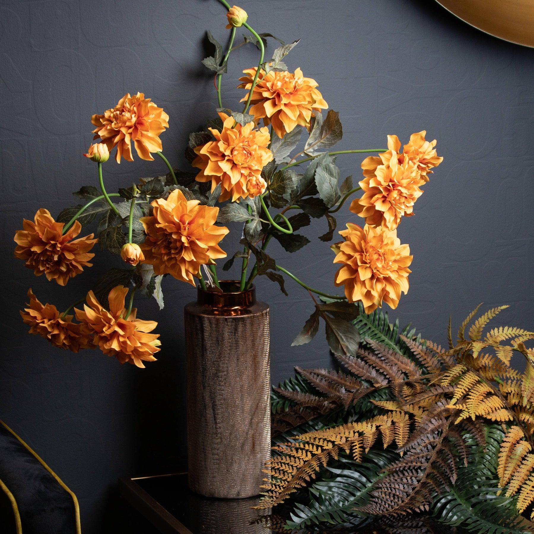 Orange Dahlia Spray - Eudemonia Home Goods