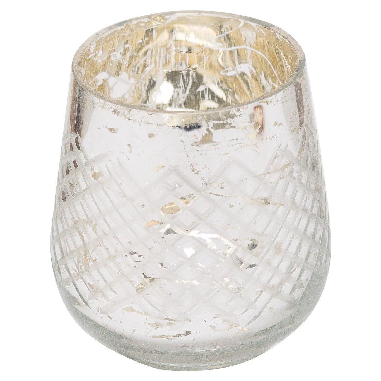 Medium Silver Foiled Candle Holder - Eudemonia Home Goods