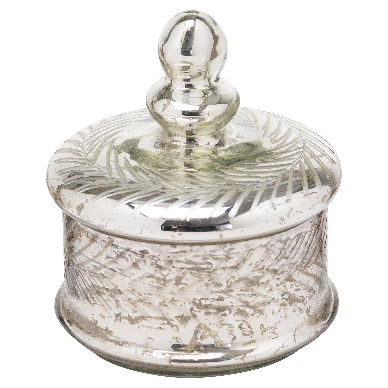 Silver Foil Effect Small Trinket Jar - Eudemonia Home Goods