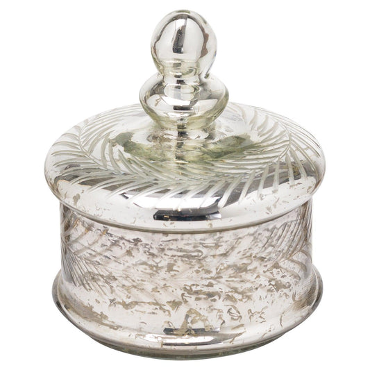Silver Foil Effect Small Trinket Jar - Eudemonia Home Goods