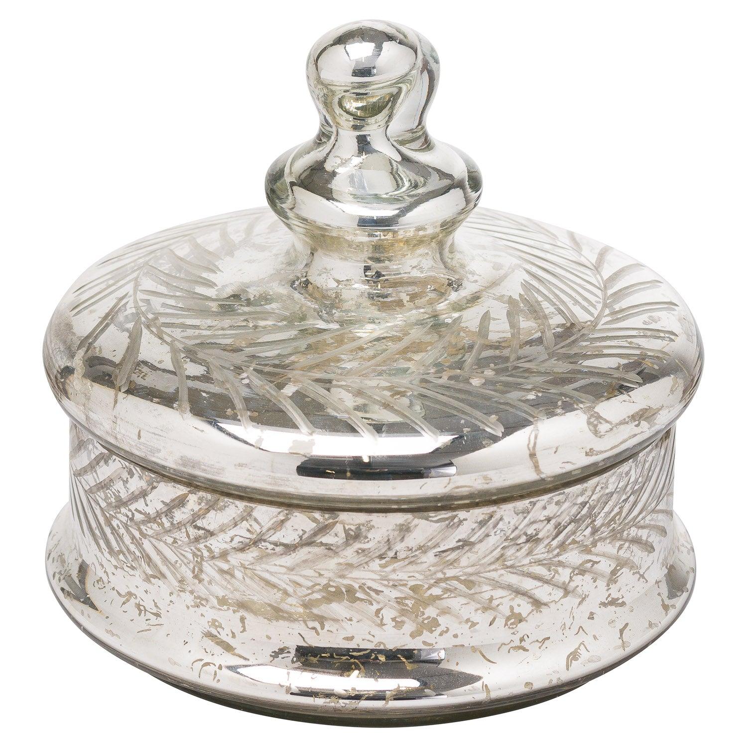 Silver Foil Effect Large Trinket Jar - Eudemonia Home Goods