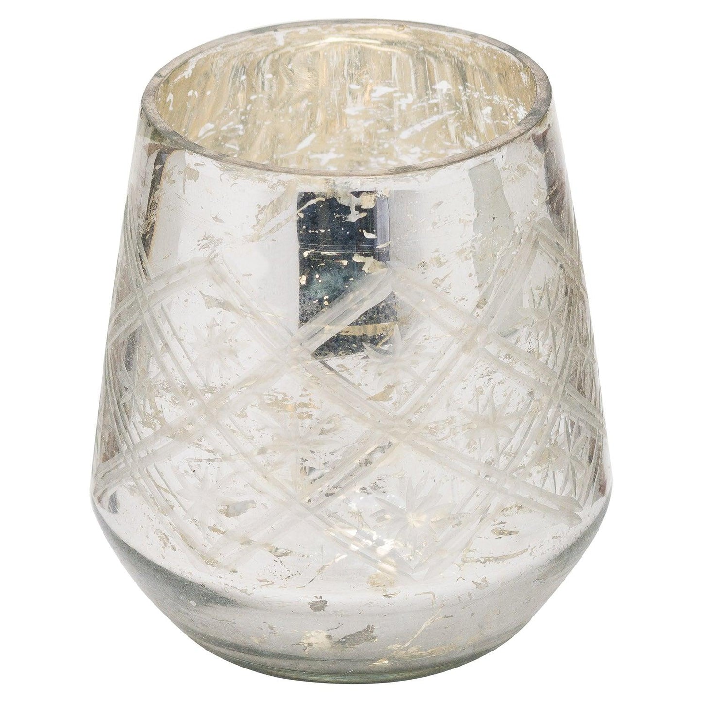 Silver Foil Effect Tealight Holder - Eudemonia Home Goods