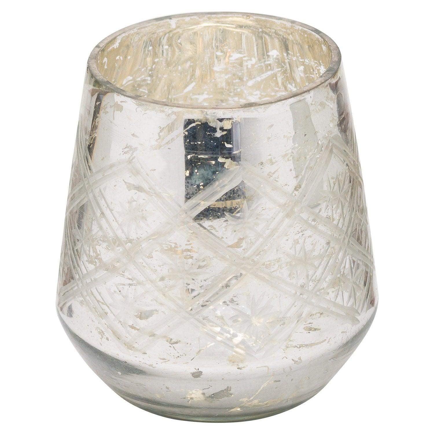 Silver Foil Effect Tealight Holder - Eudemonia Home Goods