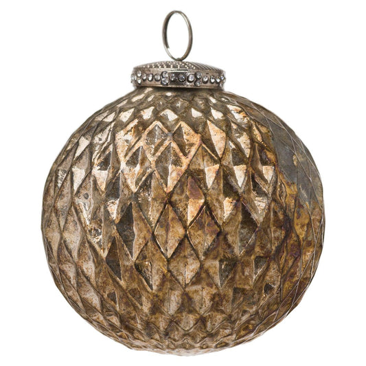 The Noel Collection Burnished Large Honeycomb Bauble - Eudemonia Home Goods