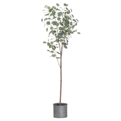 Large Eucalyptus Tree In Metallic Pot - Eudemonia Home Goods