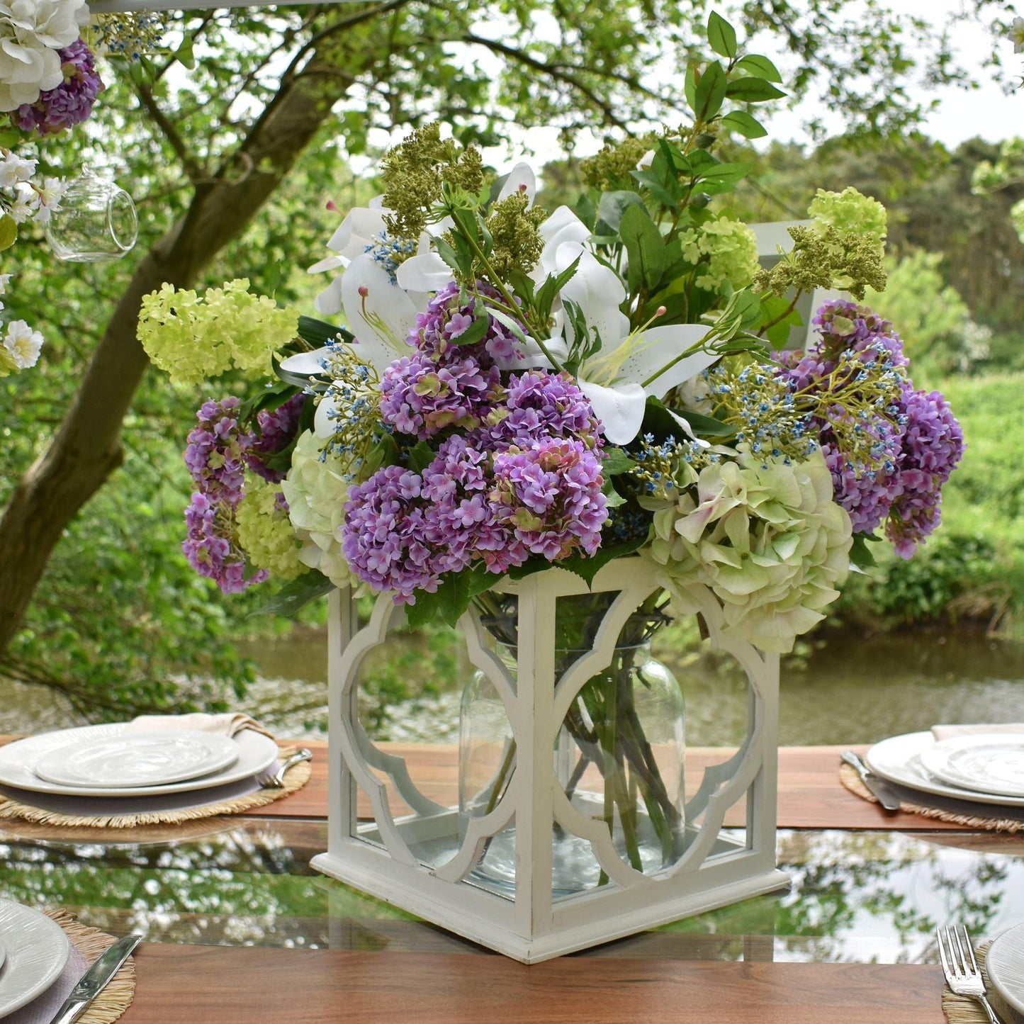 Shabby Green Single Hydrangea - Eudemonia Home Goods