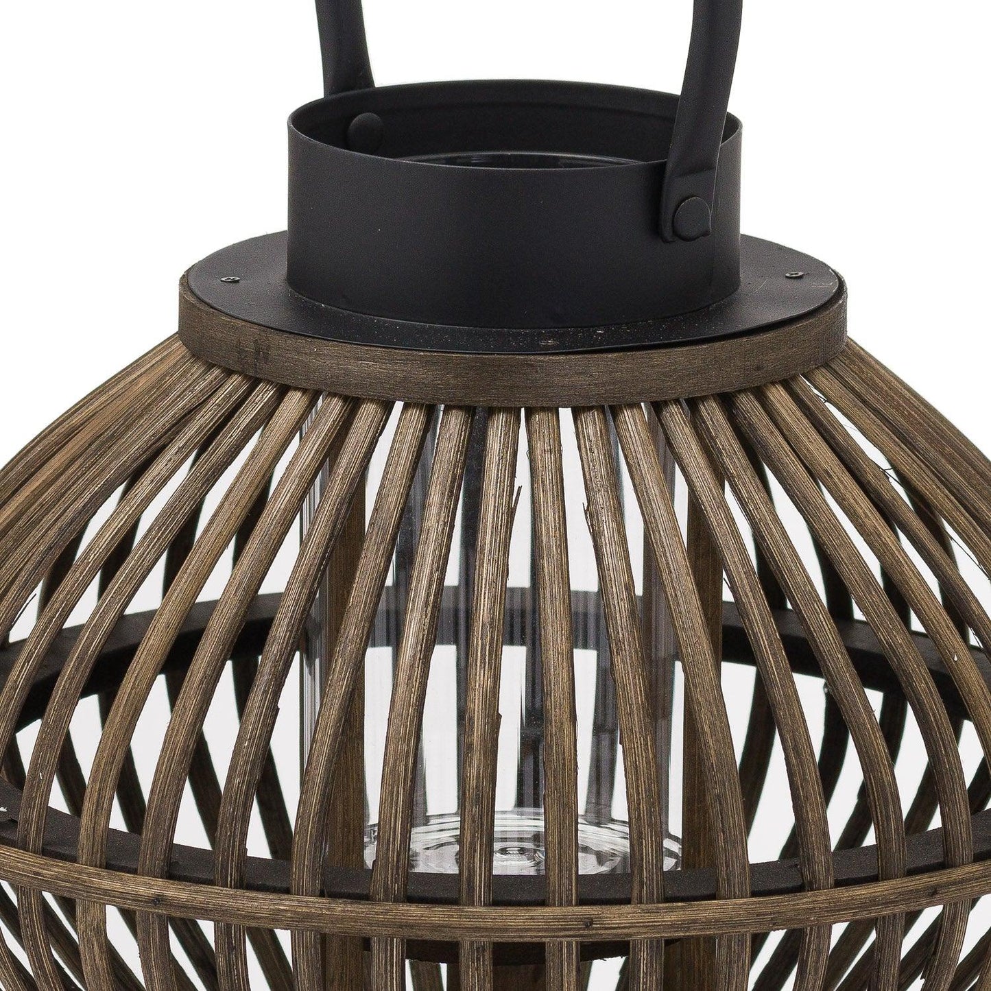 Brown Bamboo Style Large Lantern - Eudemonia Home Goods