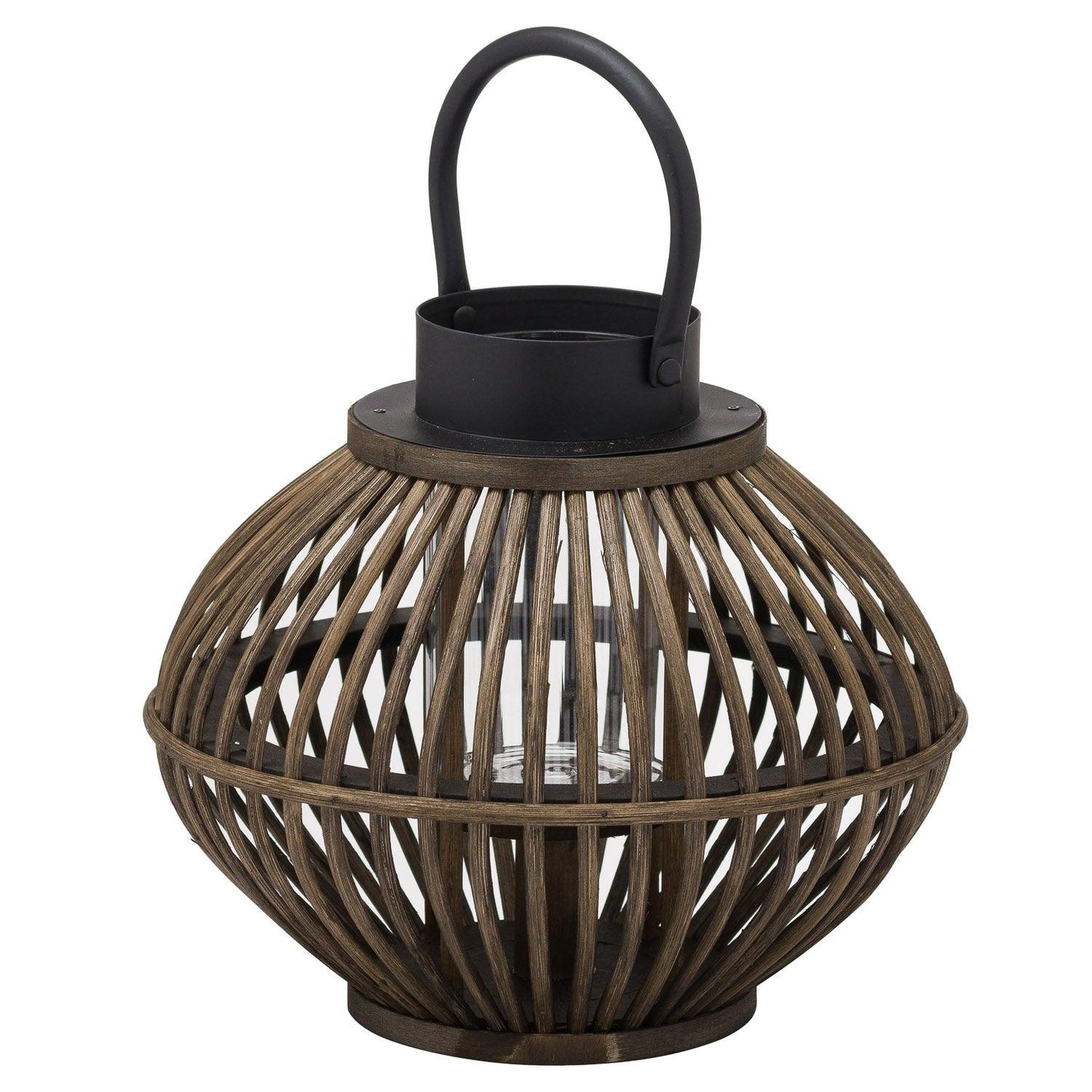 Brown Bamboo Style Large Lantern - Eudemonia Home Goods