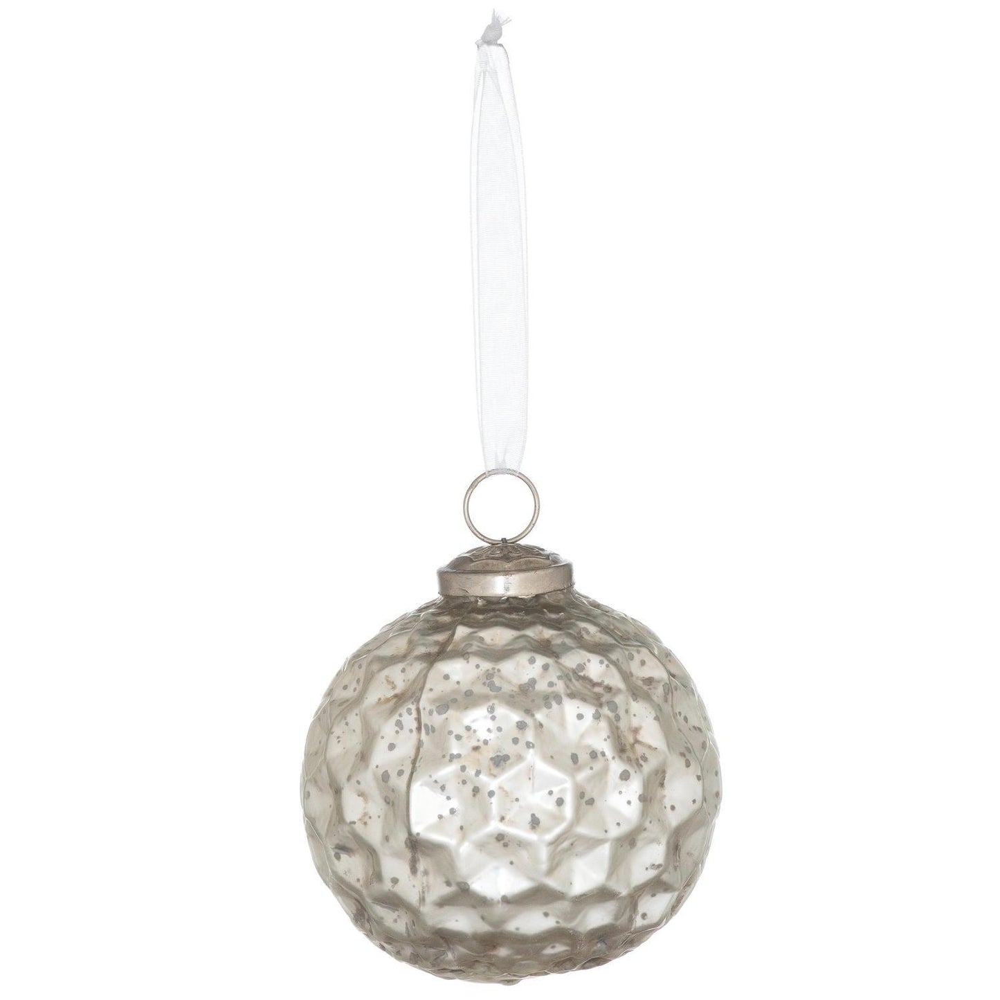Metallic Silver Acantho Set Of 4 Large Baubles - Eudemonia Home Goods