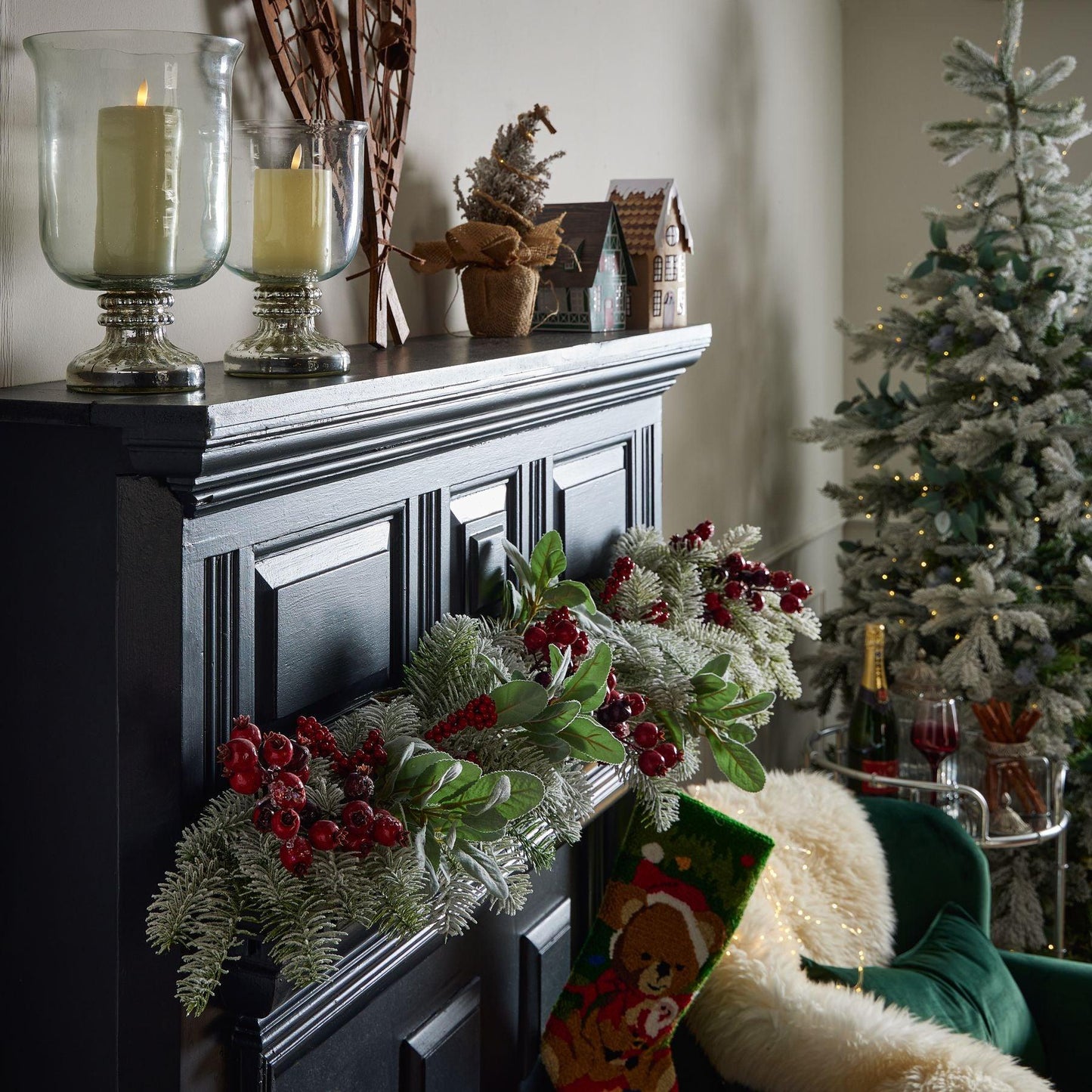 Single Snow Pine Spray - Eudemonia Home Goods